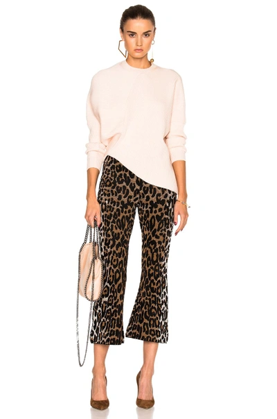 Shop Stella Mccartney Cheetah Trousers In Beige, Black & Havana