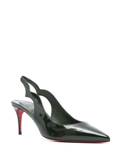 Christian Louboutin Chic Slingback Pumps With Mid Heel In Green