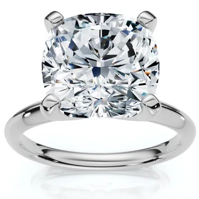 Pompeii3 Certified 5ct Cushion Diamond Engagement Ring Lab Grown 14k Gold Or Platinum In Silver