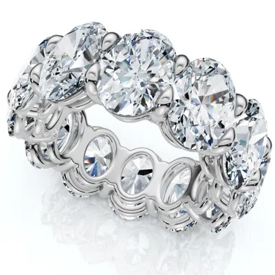 Pompeii3 12ct Oval Diamond Eternity Ring 14k Gold Or Platinum Wedding Band Lab Grown In Silver