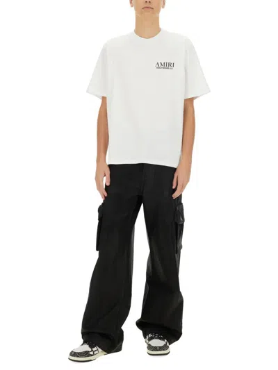 Amiri Bones Stacked Crewneck T-shirt In White