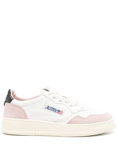 Autry Leather Sneakers With Contrast Heel Tab In White