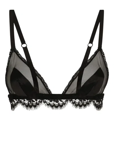 Dolce & Gabbana Black Soft Cup Triangle Bra In Black