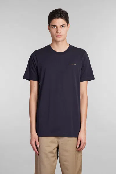 Marni Man T-shirt Midnight Blue Size 36 Cotton In Black