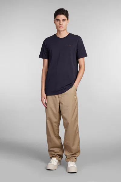 Marni Man T-shirt Midnight Blue Size 36 Cotton In Black