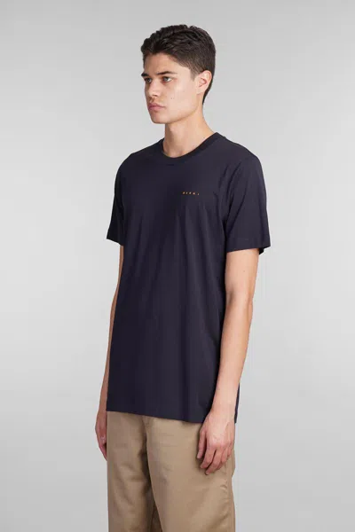 Marni Man T-shirt Midnight Blue Size 36 Cotton In Black