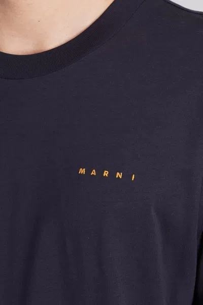 Marni Man T-shirt Midnight Blue Size 36 Cotton In Black