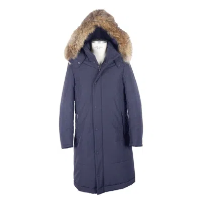 Made In Italy Blue Virgin Wool Jacket In Blue