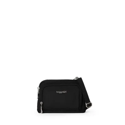 Baggallini Triple Zip Small Convertible Crossbody Bag In Black