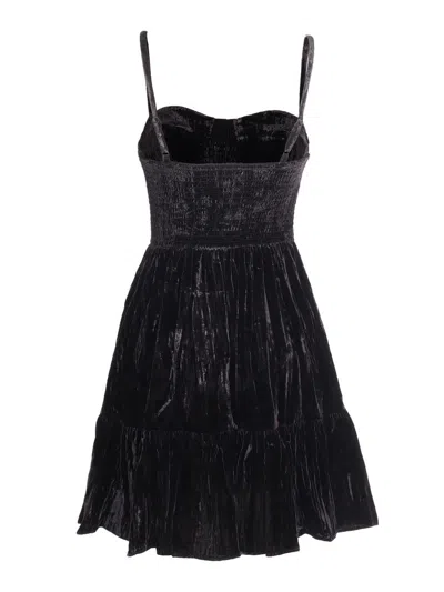 Michael Kors Velvet Bustier Smock Dress In Black