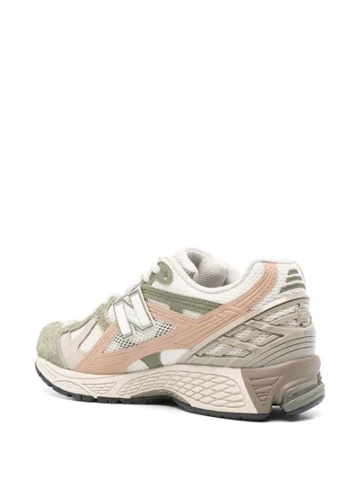 New Balance Multicolor Sneakers With Cushioned Sole And Unique Lacing In Beige