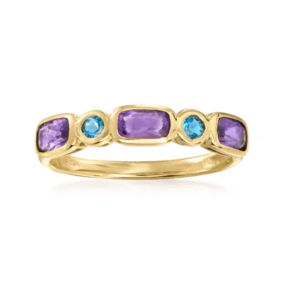 Ross-simons Amethyst And . London Blue Topaz Ring In 14kt Yellow Gold In Purple