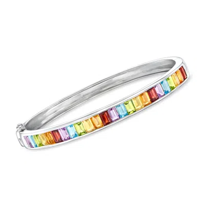 Ross-simons Multi-gemstone Bangle Bracelet In Sterling Silver In Multi