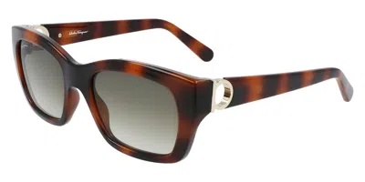 Ferragamo Grey Gradient Square Ladies Sunglasses Sf1012s 214 53 In Multi