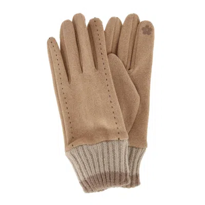 Ctm Women's Knit Cuff Touchscreen Compatible Winter Gloves In Grey