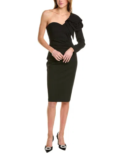 Theo The Label Women's Black Gaia Ruffled One Shoulder Dress In Black