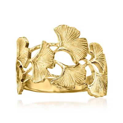 Ross-simons Italian 14kt Yellow Gold Ginkgo Leaf Ring In Yellow