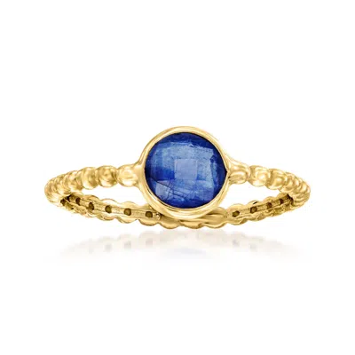 Ross-simons Sapphire Beaded Ring In 14kt Yellow Gold In Blue