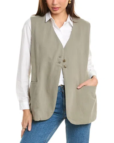 Dl1961 Zia Linen-blend Vest In Green