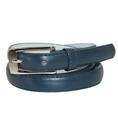 Ctm Women's Skinny Leather Dress Belt (pack Of 2) In Blue