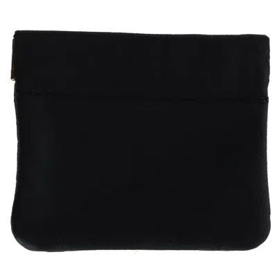 Ctm Leather Squeeze Coin Change Pouch In Black