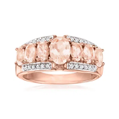 Ross-simons Morganite And . Diamond Ring In 18kt Rose Gold Over Sterling In Pink