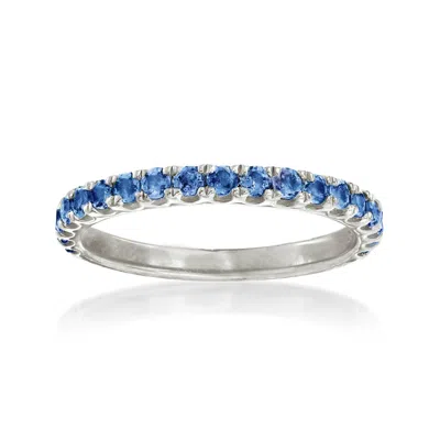 Ross-simons Sapphire Ring In Sterling Silver In Blue