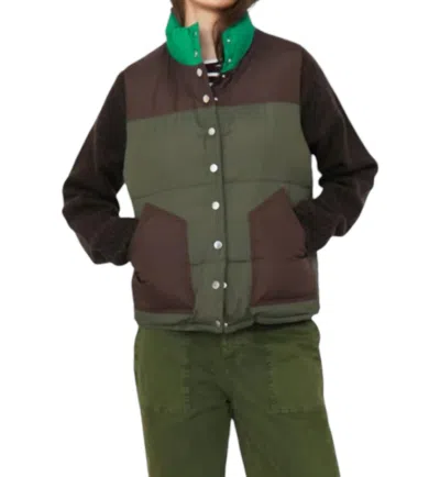 Kule The Beckett Vest In Olive/chocolate/kelly Green In Multi