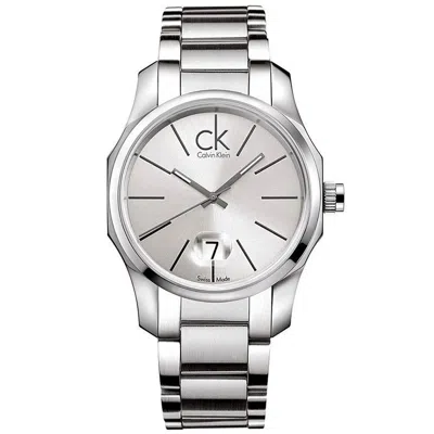 Calvin Klein Men's Biz Silver Dial Watch In Silver