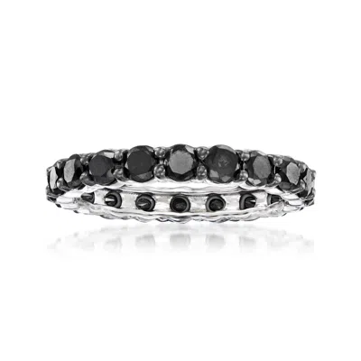 Ross-simons Black Diamond Eternity Band In Sterling Silver