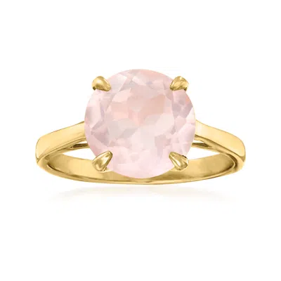 Ross-simons Rose Quartz Ring In 14kt Yellow Gold In Pink