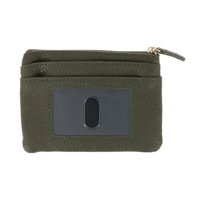 Buxton Women's Solid Color Vegan Leather Large Id Coin Case In Green