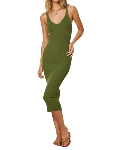 Dress Forum Like A Glove Knit Midi Dress In Green In Green