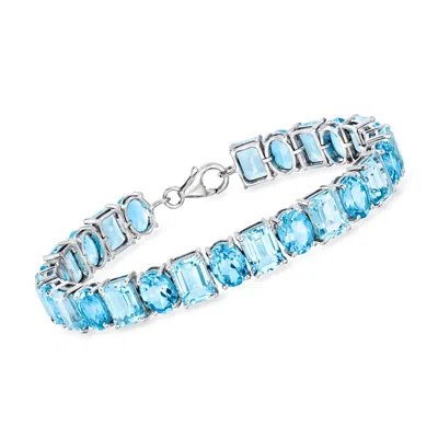 Ross-simons Swiss And Sky Blue Topaz Bracelet In Sterling Silver In Blue