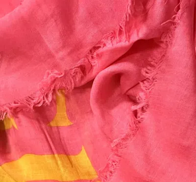 Gucci Women Bright Pink Wool/silk Grg Web Gg Logo Scarf Shawl In Bright Pink