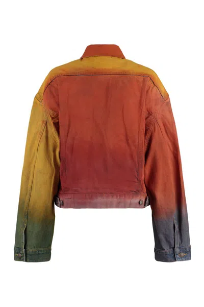 R13 Coatmulticolour In Orange