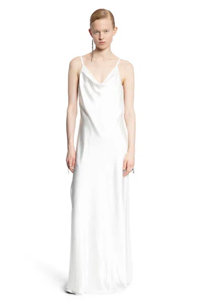 Ann Demeulemeester Off-white Nura Slip Maxi Dres In White