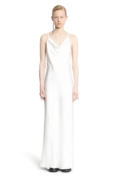 Ann Demeulemeester Off-white Nura Slip Maxi Dres In White