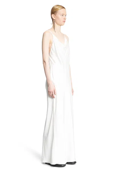Ann Demeulemeester Off-white Nura Slip Maxi Dres In White