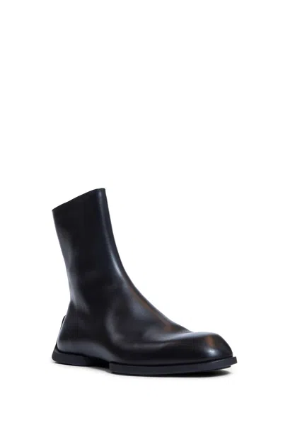 Jil Sander Men Leather Zip-up Ankle Boot In Blue