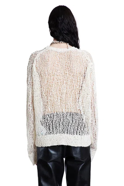Jil Sander Cn Ls Jumper Knitwear In Beige Cotton In White