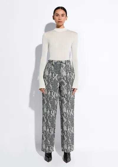 Lapointe Snake Denim Straight Leg Pant In Snake