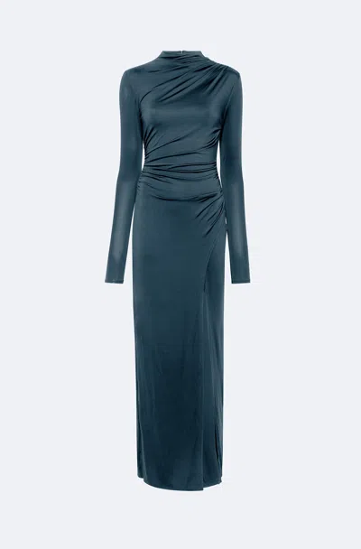 Lapointe Jersey Draped Gown In Marine