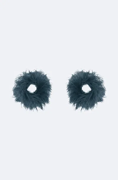 Lapointe Feather Cuffs In Marine