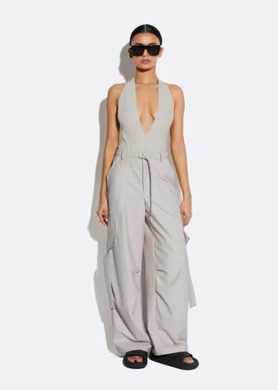 Lapointe Faux Leather Utility Pocket Pant In Medium Gray