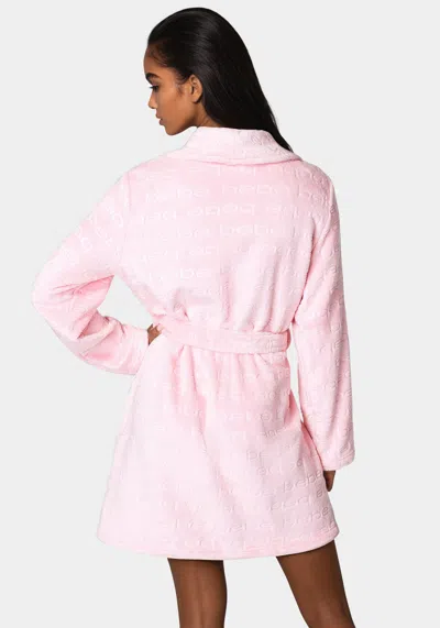 Bebe Debossed Plush Robe In Rose Shadow