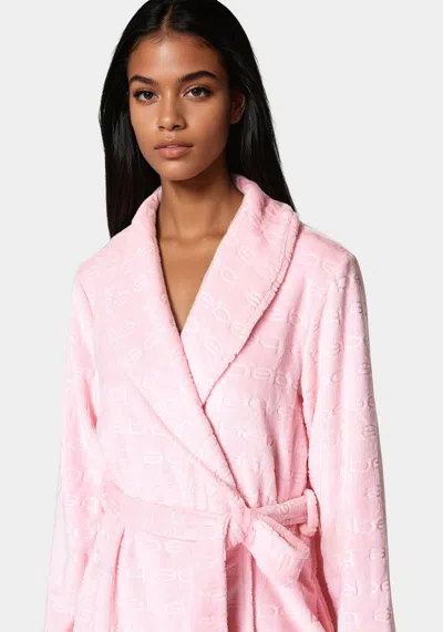 Bebe Debossed Plush Robe In Rose Shadow