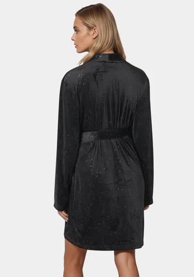 Bebe Mirror Paper Velour Robe In Black Beauty