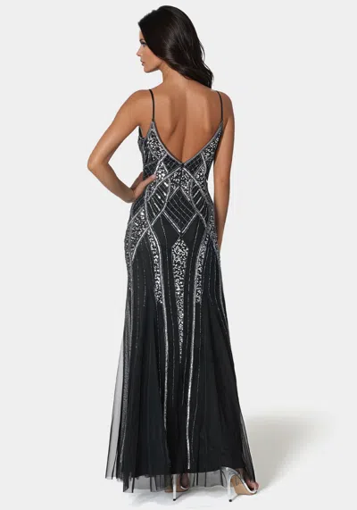 Bebe Beaded Gown In Black
