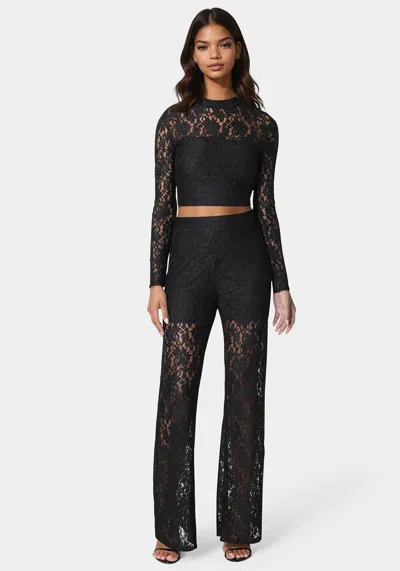 Shop Bebe Two Piece Lace Jumpsuit In Black